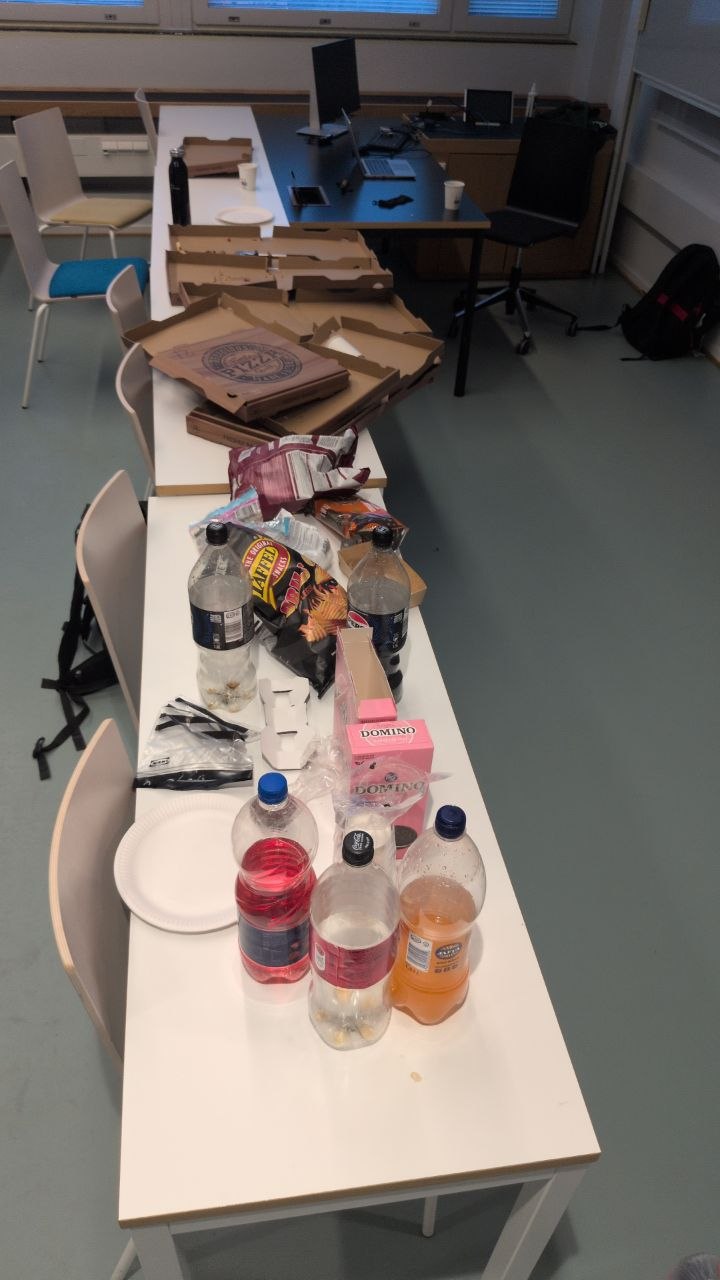 Snacks devoured by the participants