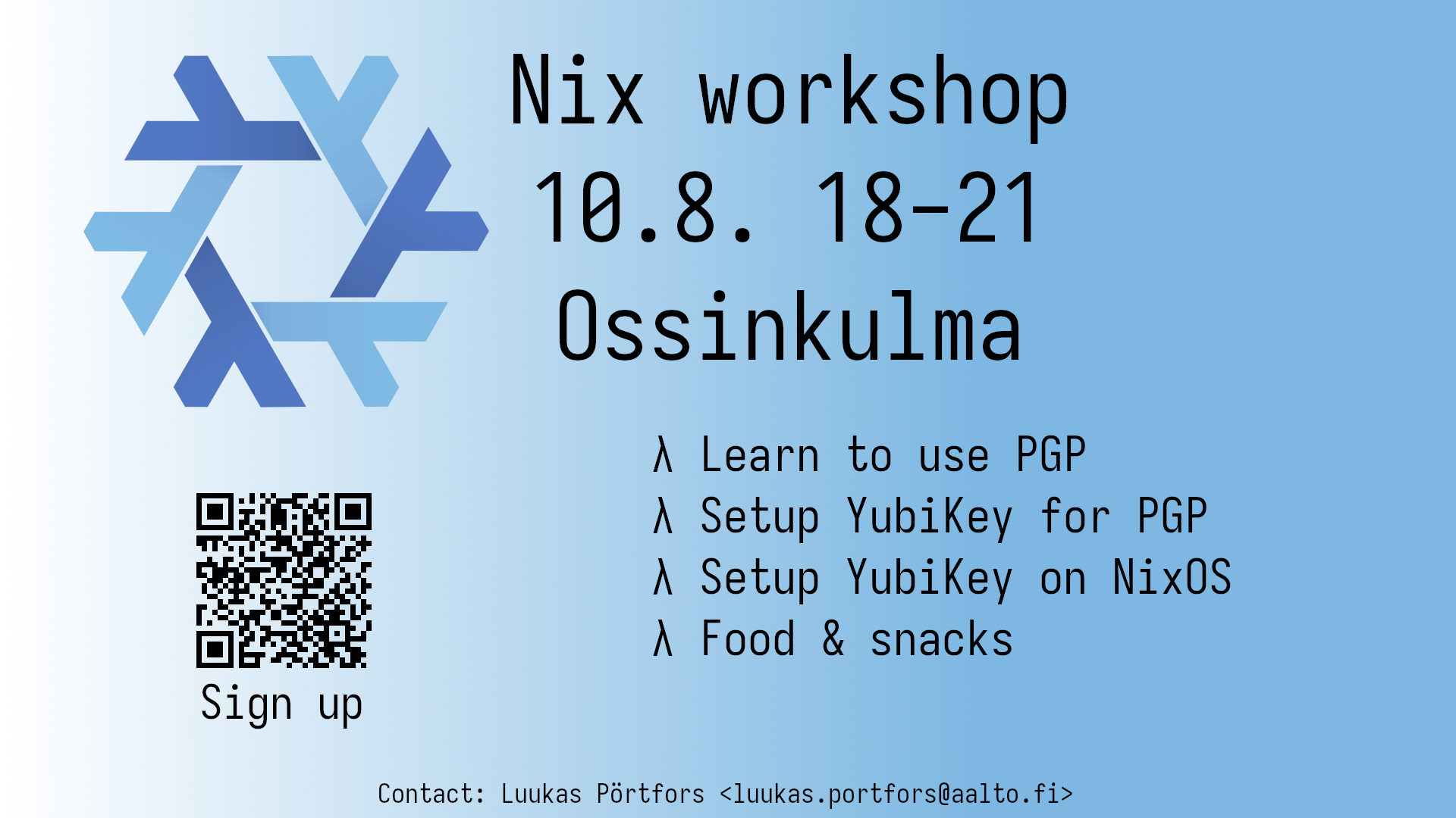 nix meetup announcement poster