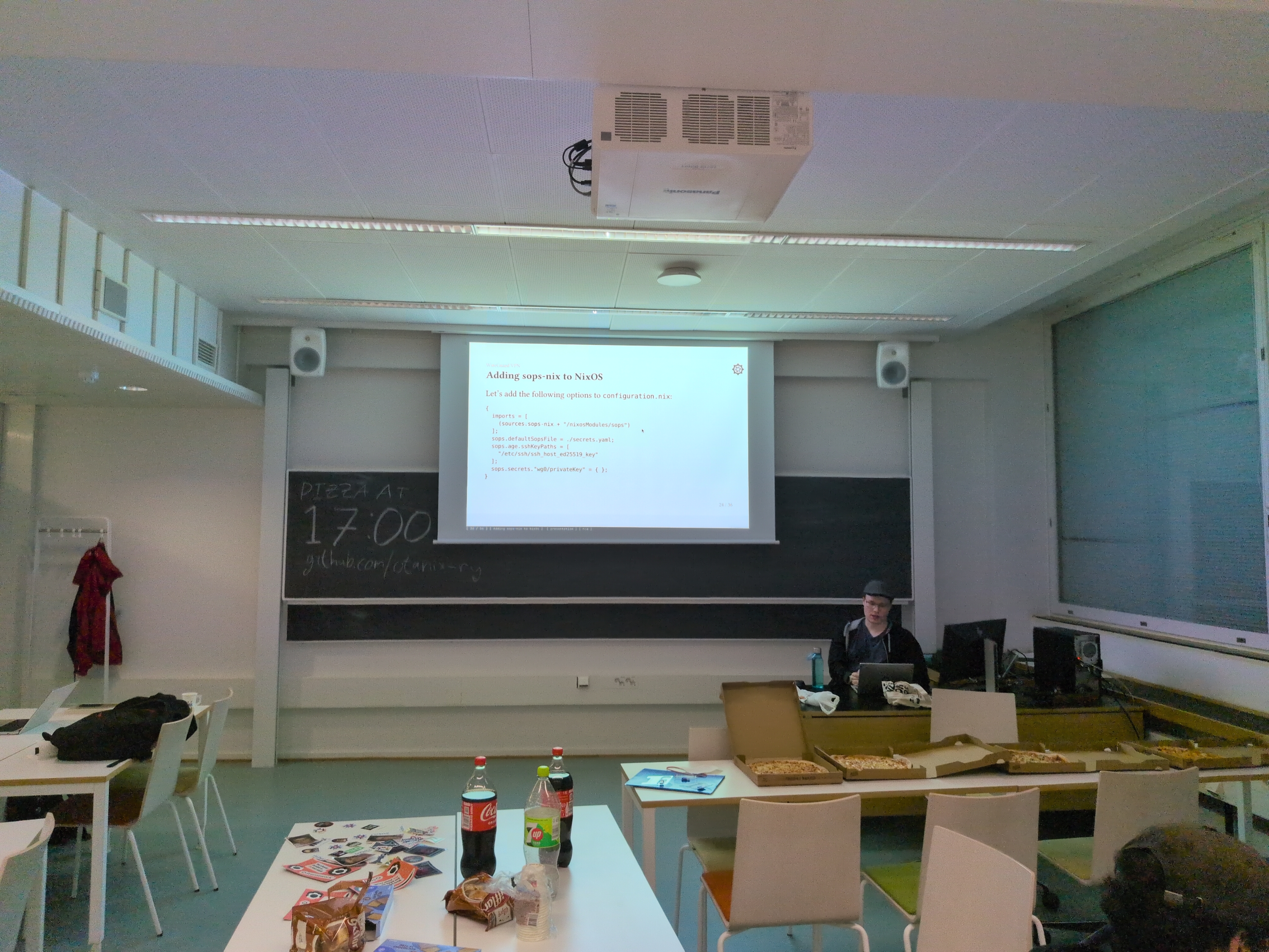 picture with presentation and snack table