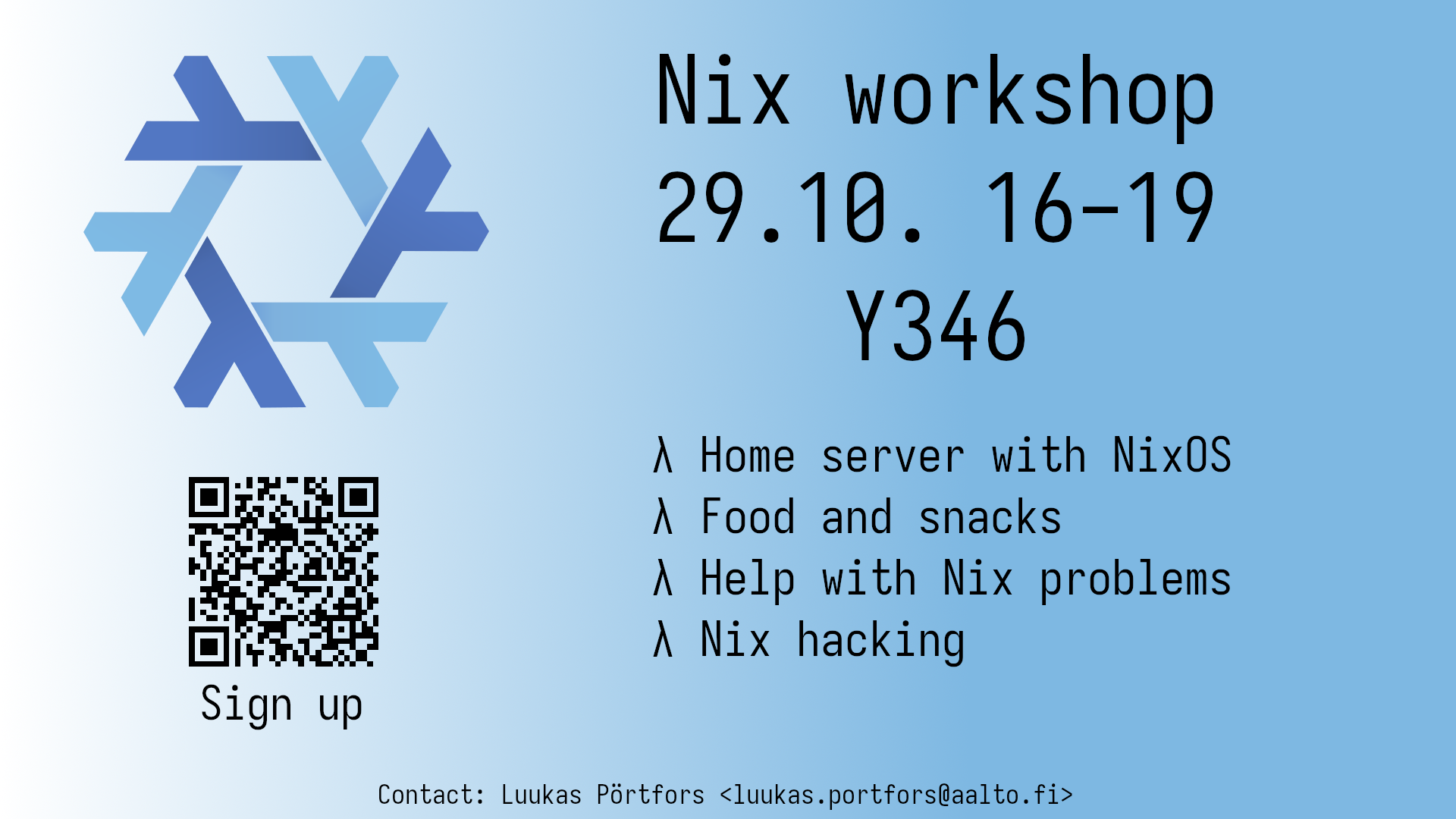 nix workshop advertisement